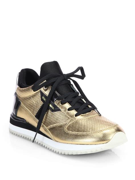 dolce gabbana tenis dorados|dolce and gabbana sneaker prices.